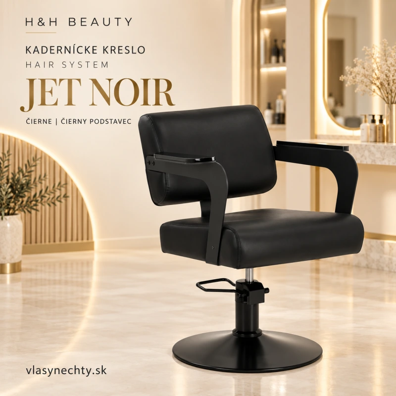 KADERNÍCKE KRESLO HAIR SYSTEM JET NOIR – čierne | čierny podstavec