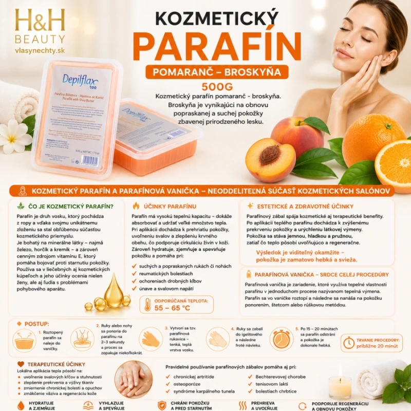 KOZMETICKÝ PARAFÍN DEPILFLAX POMARANČ-BROSKYŇA 500g 1 ks 3