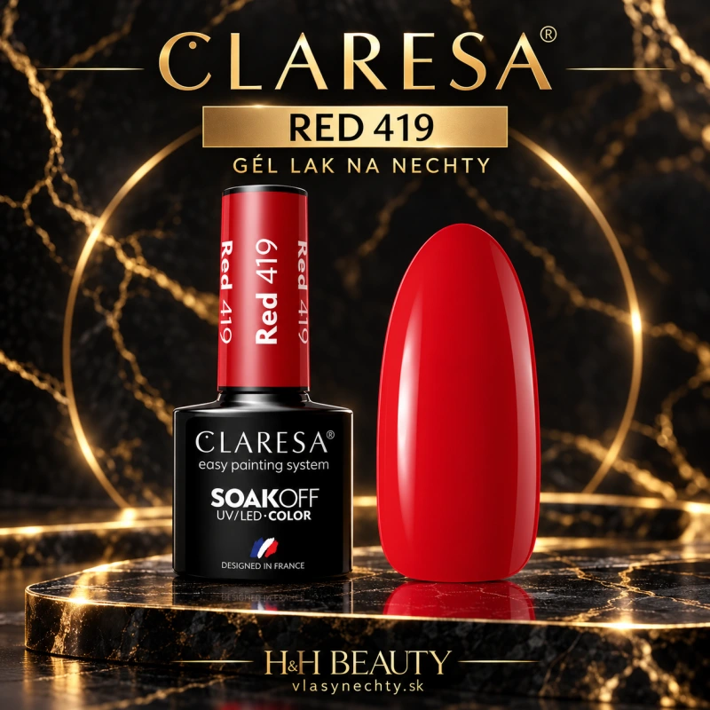 CLARESA GÉL LAK NA NECHTY RED 419 -5g