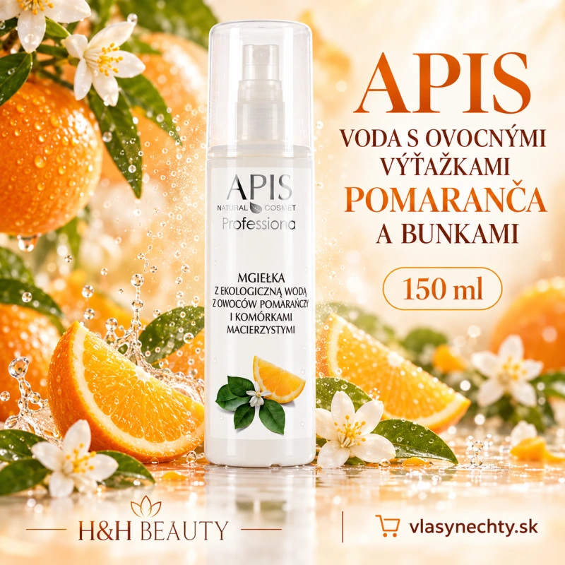 APIS VODA S OVOCNÝMI VÝŤAŽKAMI POMARANČA A BUNKAMI 150ml