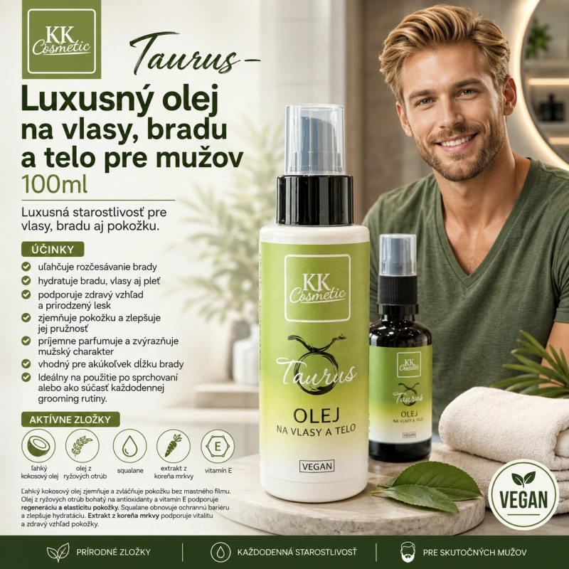 Taurus – Luxusný olej na vlasy, bradu a telo pre mužov 100 ml