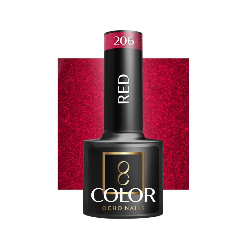 OCHO NAILS HYBRIDNÝ LAK NA NECHTY red 206 -5 g