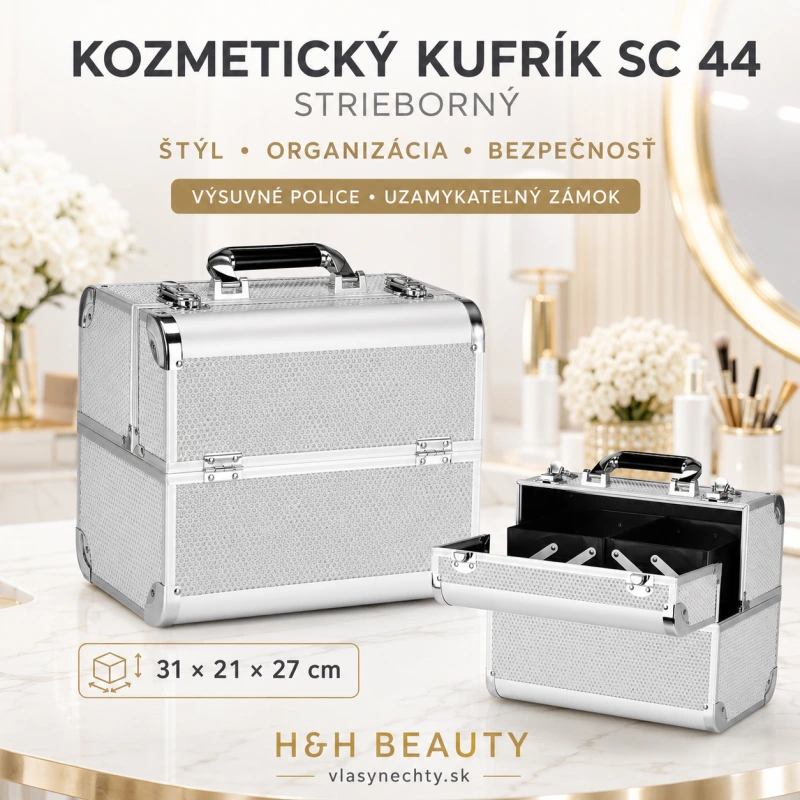 Kozmetický kufrík SC 44 strieborný
