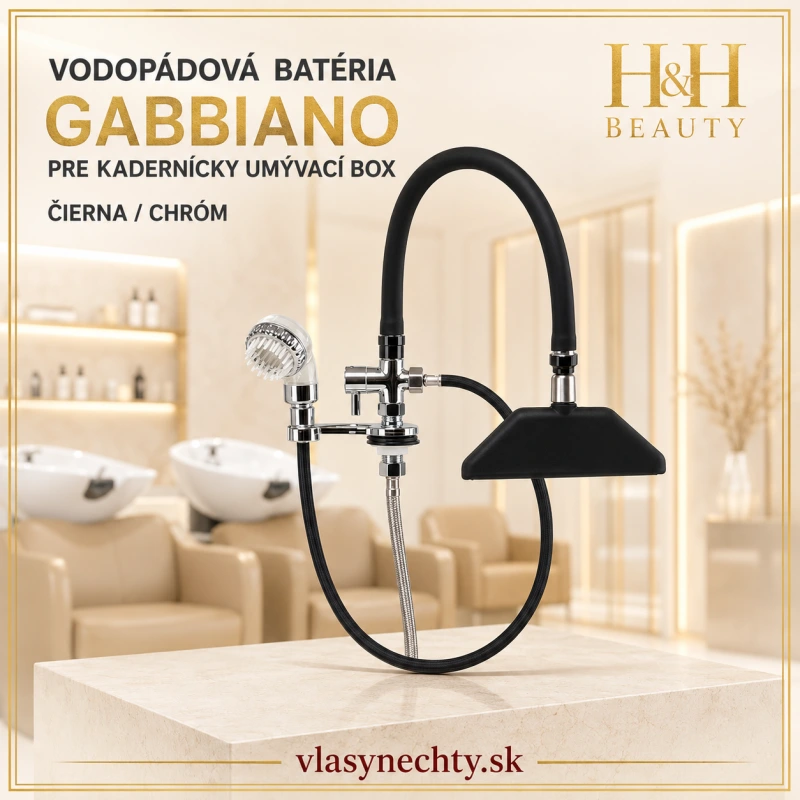 GABBIANO VODOPÁDOVÁ BATÉRIA PRE KADERNÍCKY UMÝVACÍ BOX – ČIERNA / CHRÓM