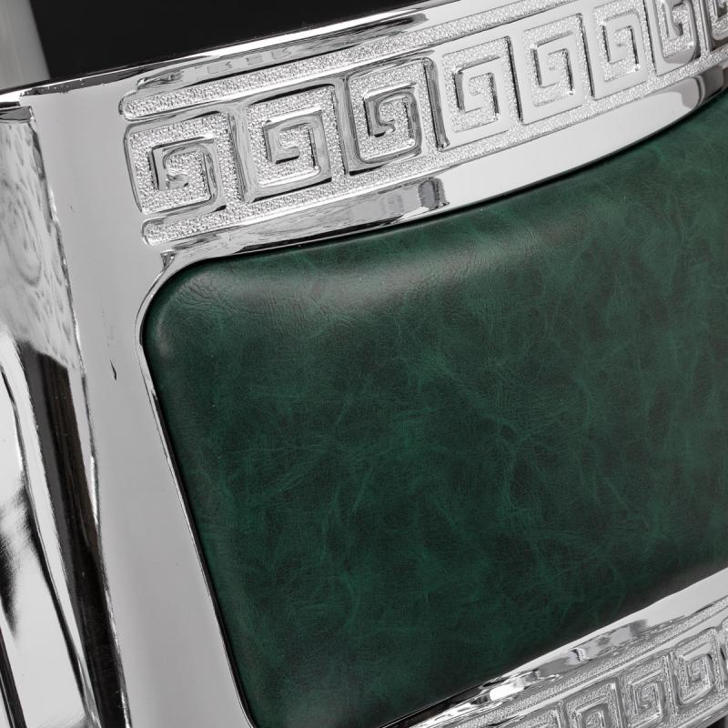 BARBERSKE KRESLO GABBIANO President ZELENÉ- CHRÓM 9