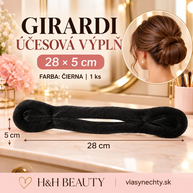 Girardi účesové výplne 28 Cm X 5 Cm, farba čierna