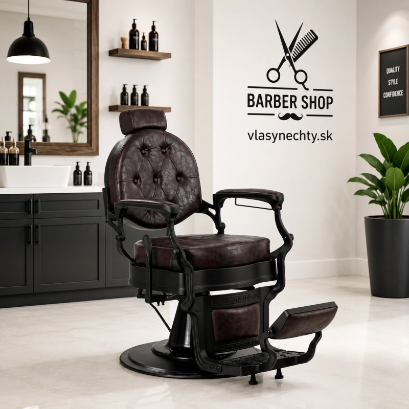 BARBERSKE KRESLO GABBIANO President HNEDÉ