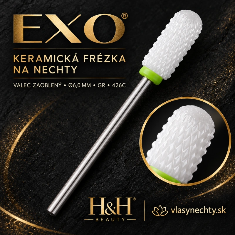 EXO KERAMICKÁ FRÉZKA NA NECHTY VALEC ZAOBLENÝ Ø6,0MM GR /426C
