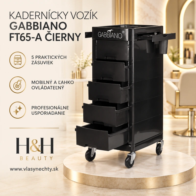 KADERNÍCKY VOZÍK GABBIANO FT65-A ČIERNY