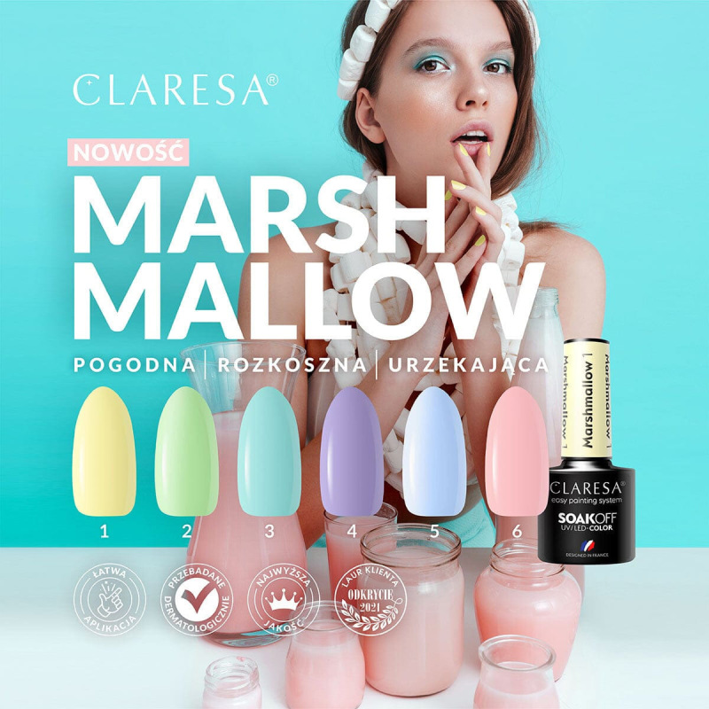 CLARESA lakier hybrydowy MARSHMALLOW 2 5g 2