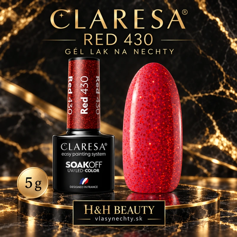 CLARESA GÉL LAK NA NECHTY RED 430 -5g