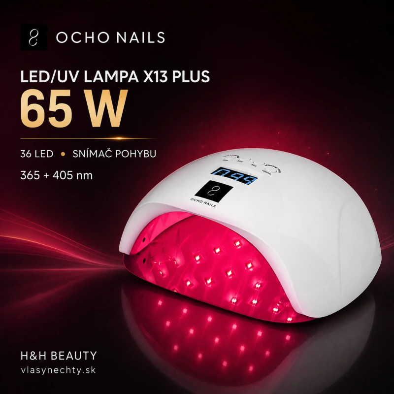 OCHO NAILS LED UV lampa X13 Plus 65W červené svetlo biela ccc