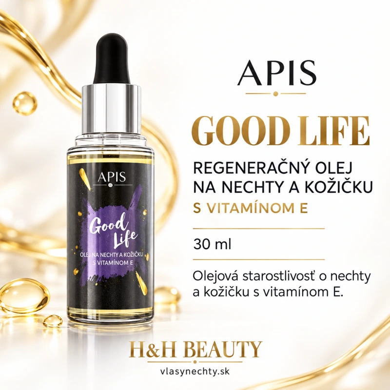 APIS REGENERAČNÝ OLEJ NA NECHTY A KOŽIČKU S VITAMÍNOM E GOOD LIFE, 30 ml