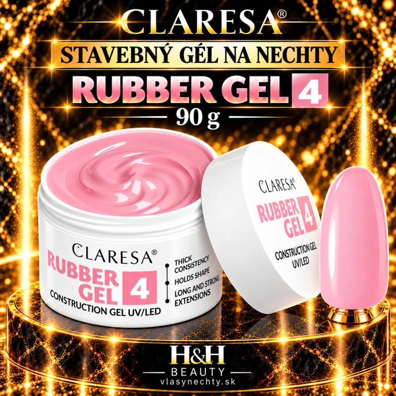 CLARESA STAVEBNÝ GÉL NA NECHTY Rubber gel 4 90g