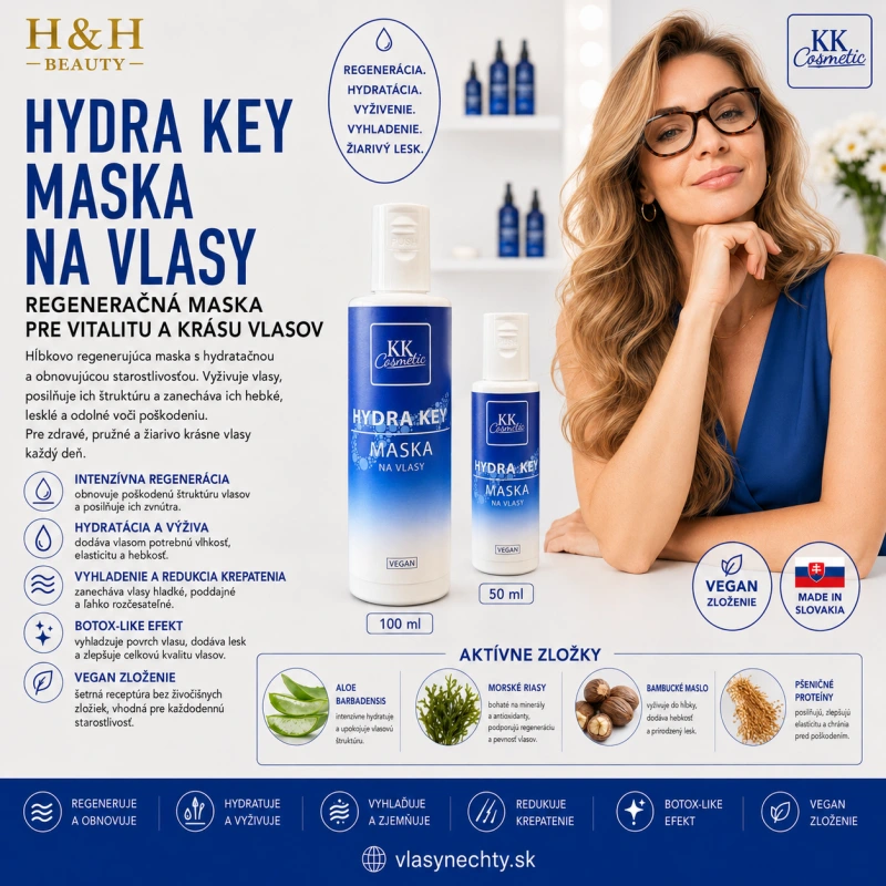 Hydra Key – Regeneračná maska na vlasy s Botox-like efektom 100 ml