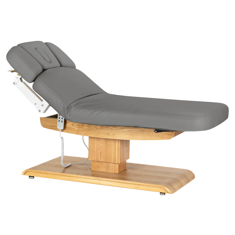 KOZMETICKÉ SPA LEHÁTKO Sillon Relax SPA, sivé s svetlo hnedou základňou 1