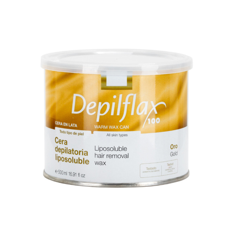 DEPIFLAX 100 depilačný vosk v zlatej plechovke 500 ml 1