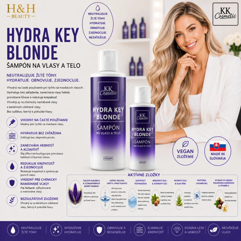 Hydra Key Blonde Šampón na vlasy a telo 250 ml