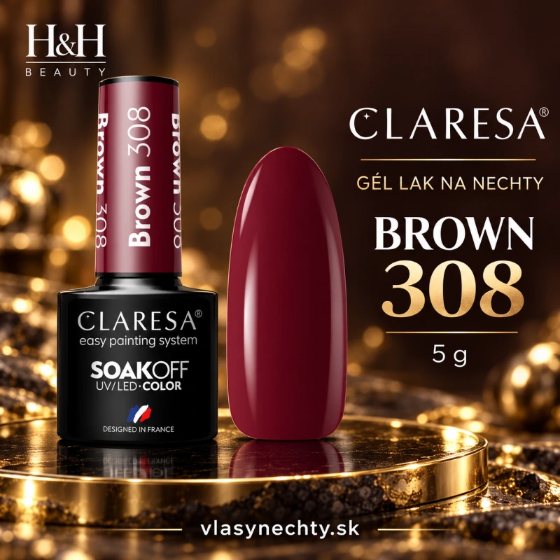 CLARESA GÉL LAK NA NECHTY BROWN 308 -5g
