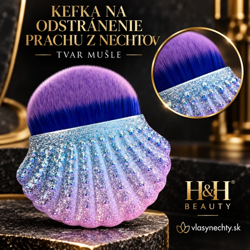 Kefka na odstránenie prachu z nechtov v tvare mušle