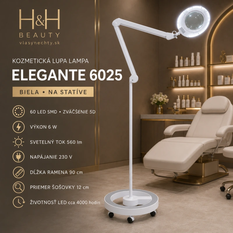 KOZMETICKÁ LUPA LAMPA ELEGANTE 6025 60 LED SMD 5D NA STATÍVE