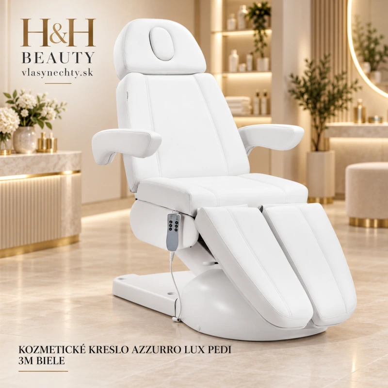 Kozmetické kreslo Azzurro Lux pedi 3m biele