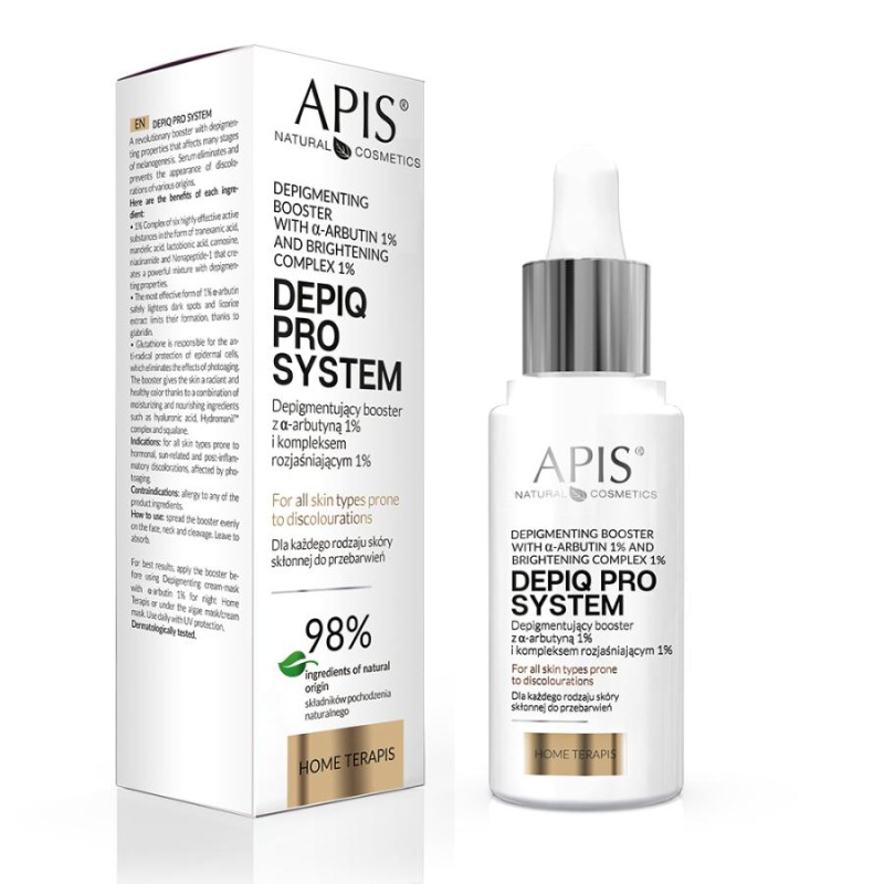 APIS DEPIQ PRO SYSTEM Depigmentačný booster s α-arbutínom 1% a rozjasňujúcim komplexom 1% 1