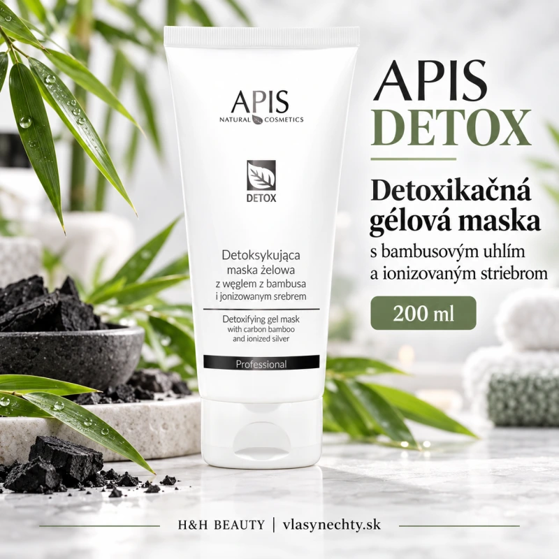 APIS DETOXIKAČNÁ GÉLOVÁ MASKA S BAMBUSOVÝM UHLÍM A IONIZOVANÝM STRIEBROM 200 ML
