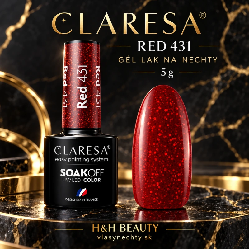 CLARESA GÉL LAK NA NECHTY RED 431 -5g