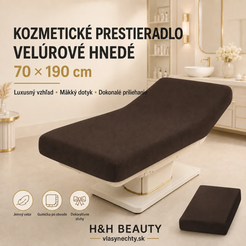 KOZMETICKÉ PRESTIERADLO VELÚROVÉ HNEDÉ