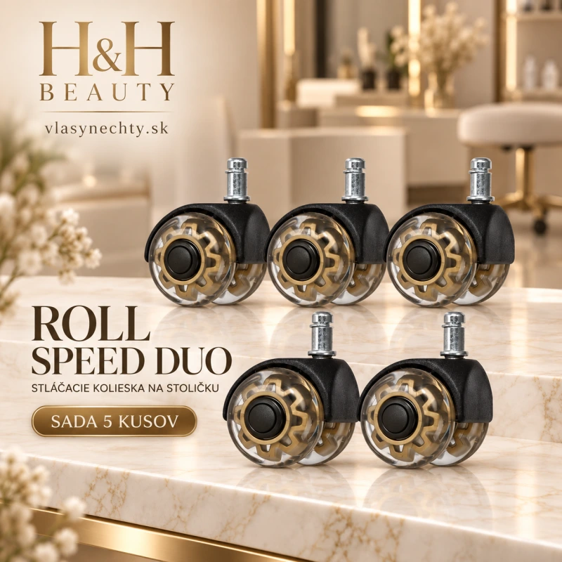 Roll Speed Duo stláčacie kolieska na stoličku sada 5 kusov