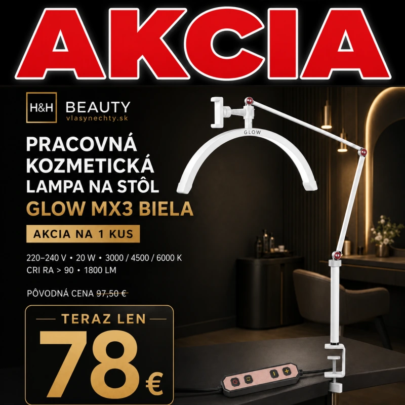 PRACOVNÁ KOZMETICKÁ LAMPA NA STôL Glow MX3 BIELA - AKCIA NA 1 KUS