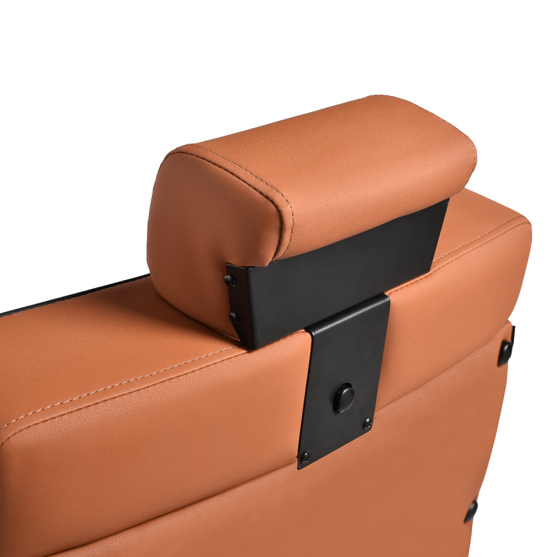 Barberskekreslo Gabbiano Levi, hnedé s čiernym rámom, bez prešívania na operadle 5