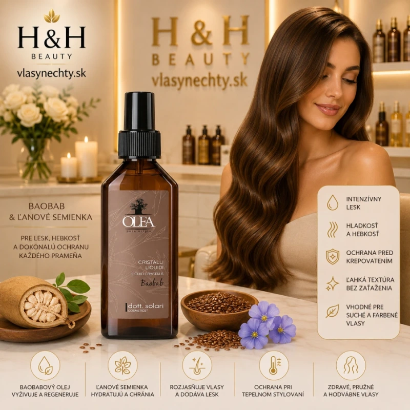 OLEA tekuté kryštály z kvalitného baobab oleja a ľanových semienok 100 ml 2