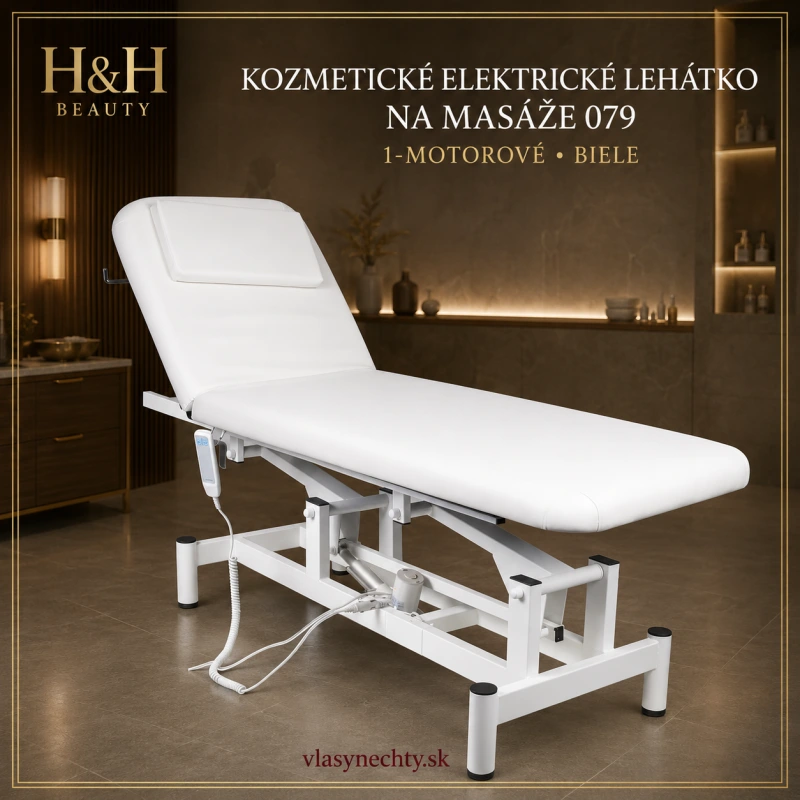 KOZMETICKÉ ELEKTRICKÉ LEHÁTKO NA MASÁŽE 079 1-MOTOROVÉ BIELE