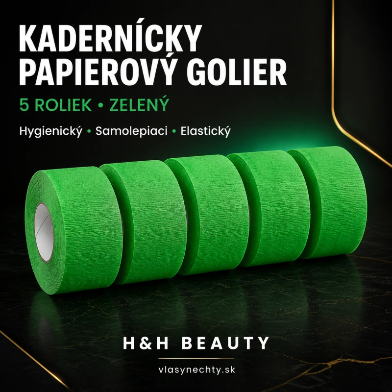 Papierový kadernícky golier – 5 roliek (zelený)