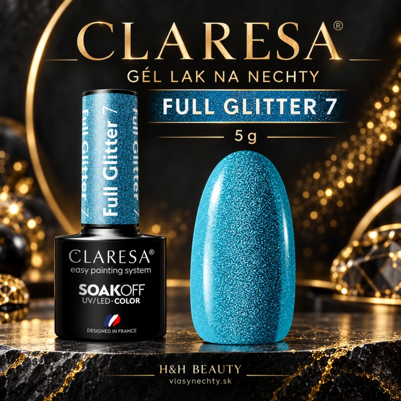 CLARESA GÉL LAK NA NECHTY FULL GLITTER 7 - 5 g
