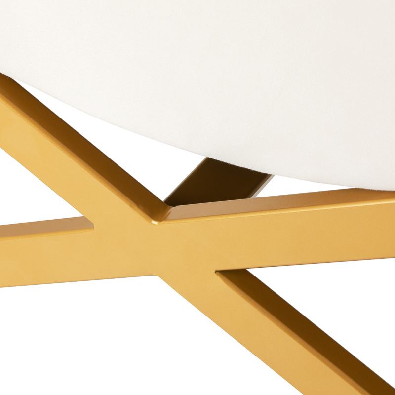 Kozmetické kreslo na riasy Sillon Umbra – biely velúr so zlatou základňou 9