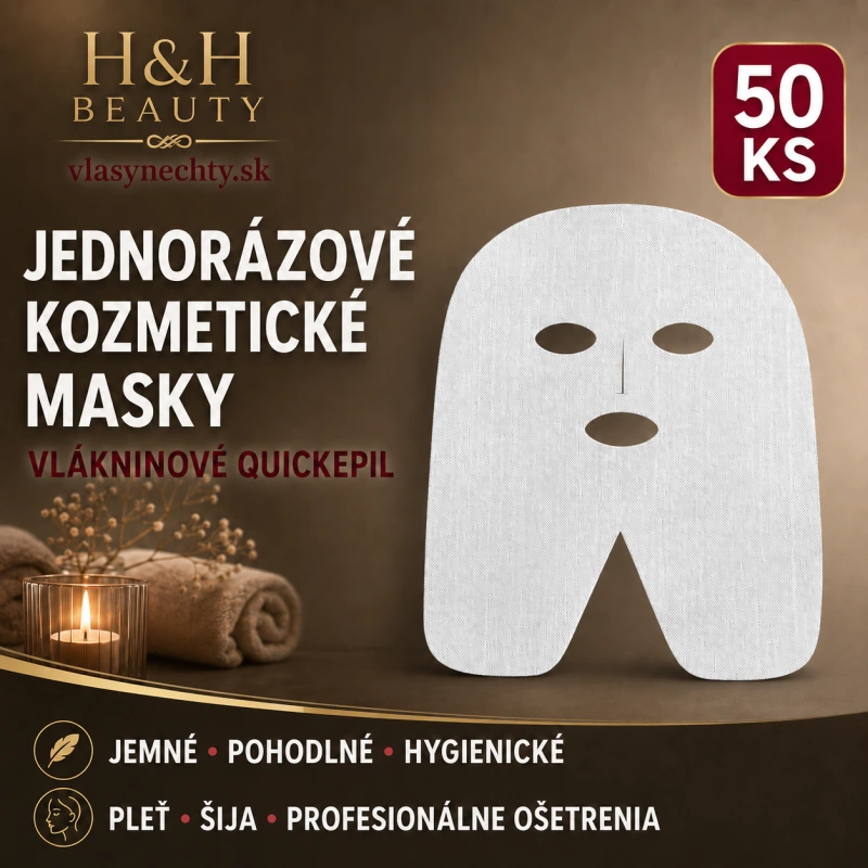 JEDNORÁZOVÉ KOZMETICKÉ MASKY VLÁKNINOVÉ QUICKEPIL 50 KS