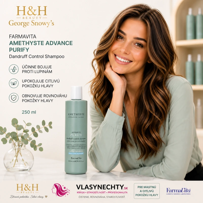 Farmavita AMETHYSTE ADVANCE Purify Dandruff Control Shampoo 250ml proti lupinám