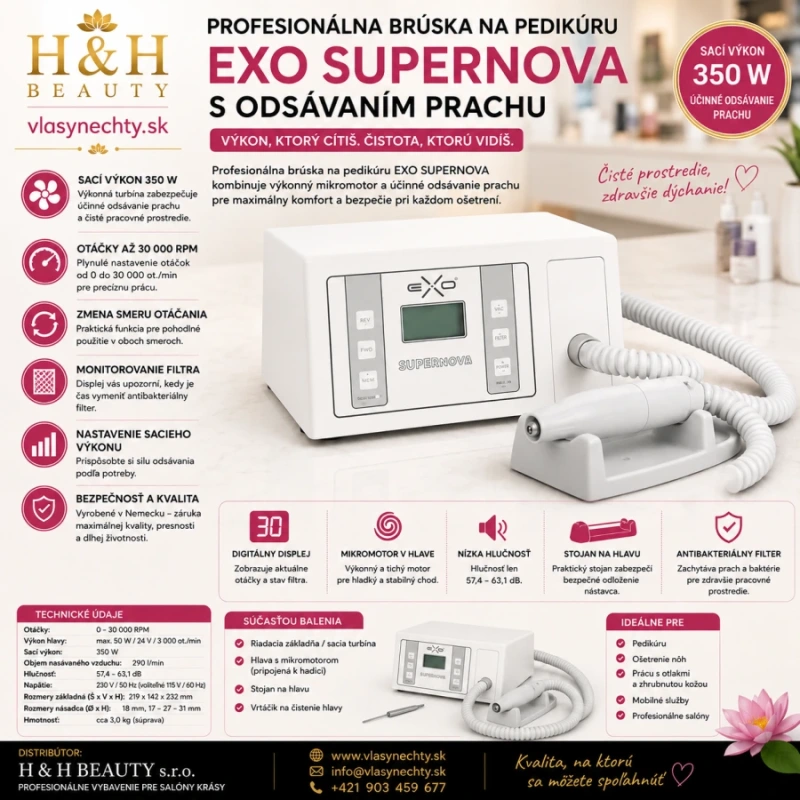 BRÚSKA NA PEDIKÚRU S ODSÁVANÍM EXO SUPERNOVA - sací výkon 350W 8