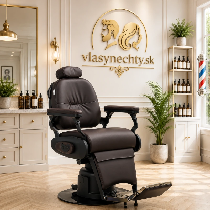 BARBERSKE KRESLO GABBIANO Elektrické Duke hnedé