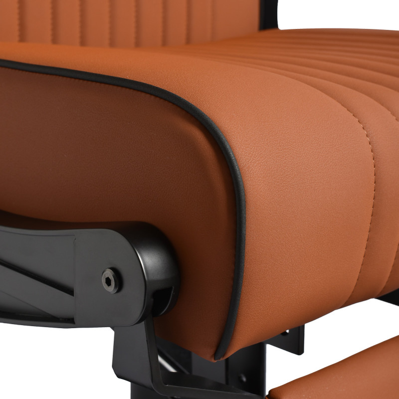 Barberskekreslo Gabbiano Levi, hnedé s čiernym rámom, bez prešívania na operadle 6