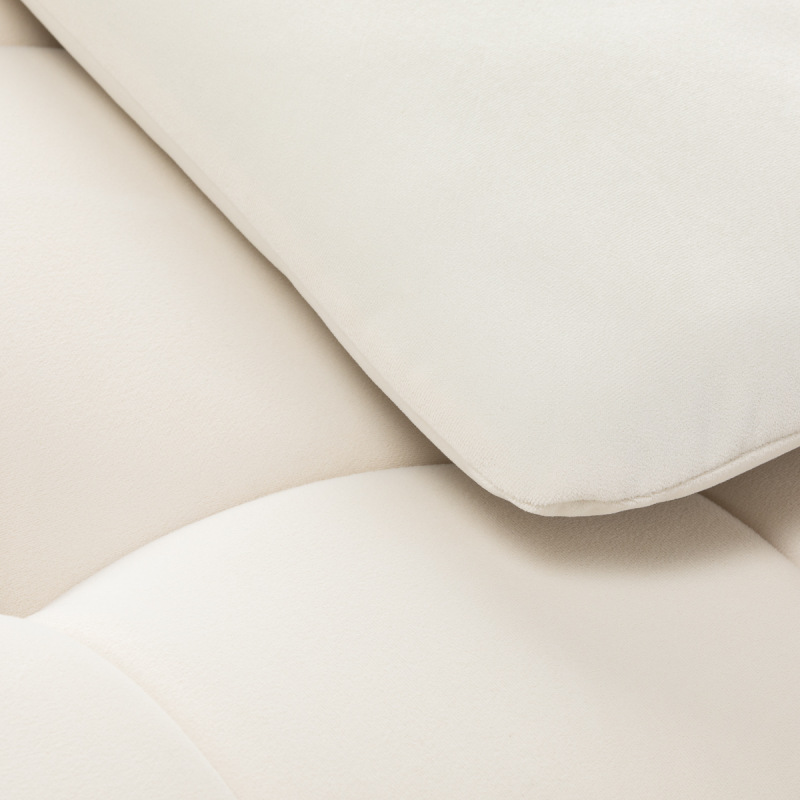 Kozmetické kreslo na riasy Sillon Umbra – biely velúr so zlatou základňou 8