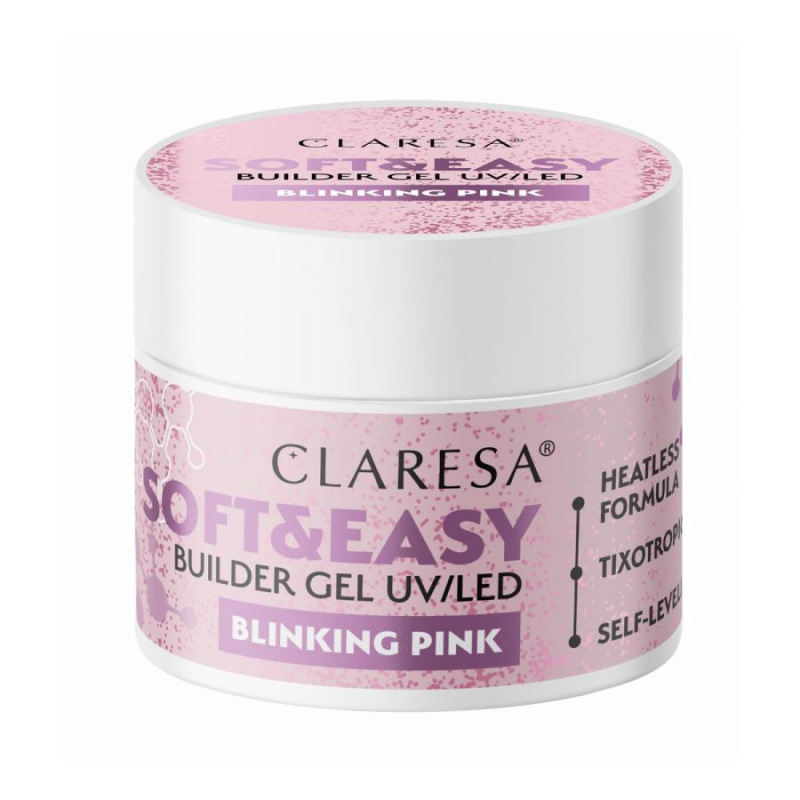 Claresa Soft&Easy stavební gel blinking pink 12g 3