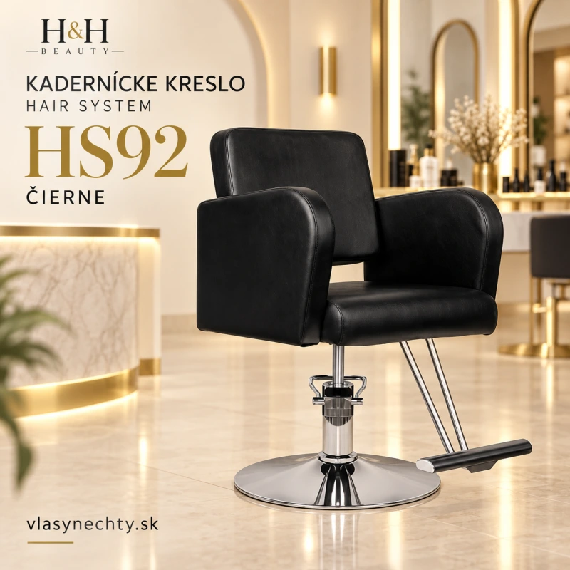KADERNÍCKE KRESLO HAIR SYSTEM HS92 ČIERNE