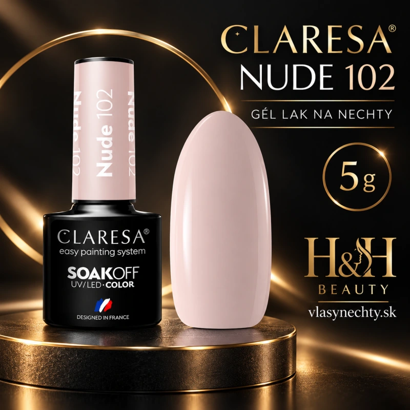 CLARESA GÉL LAK NA NECHTY NUDE 102 - 5g