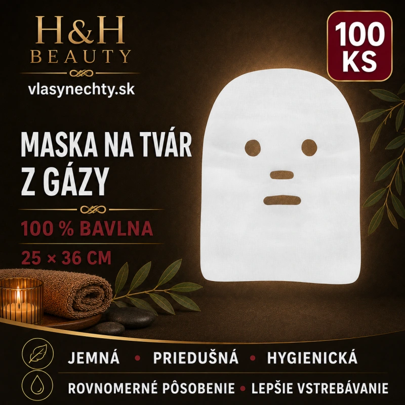 Maska na tvár z gázy 100 % BAVLNA 25 × 36 cm – 100 ks