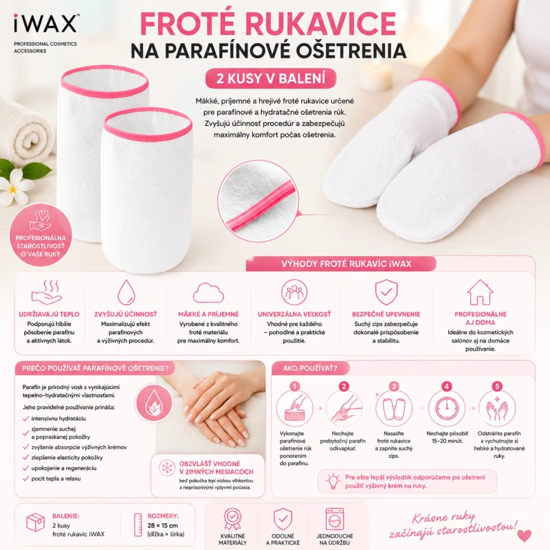 iWAX FROTÉ RUKAVICE NA PARAFÍNOVÉ OŠETRENIA 2 KS. 5