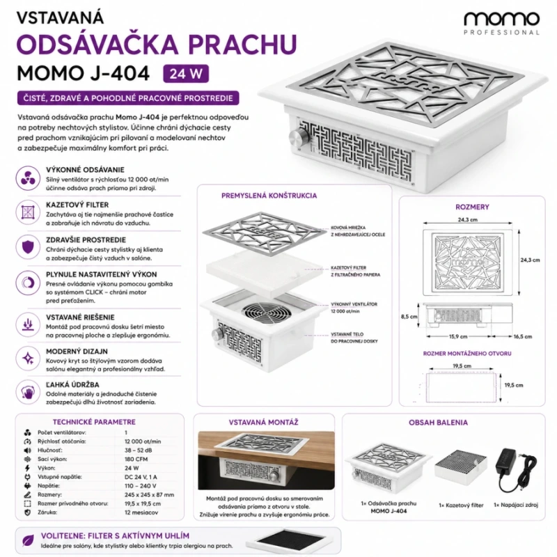 VSTAVANÁ ODSÁVAČKA PRACHU Momo J-404 11